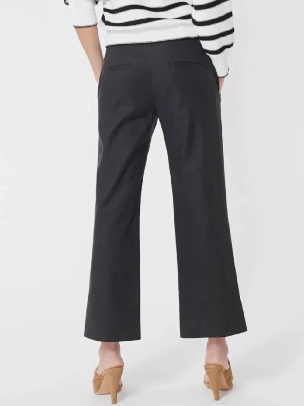 Veronica Beard | Martin Pants Snap Button Hem Linen Wide Leg Trousers Size 10